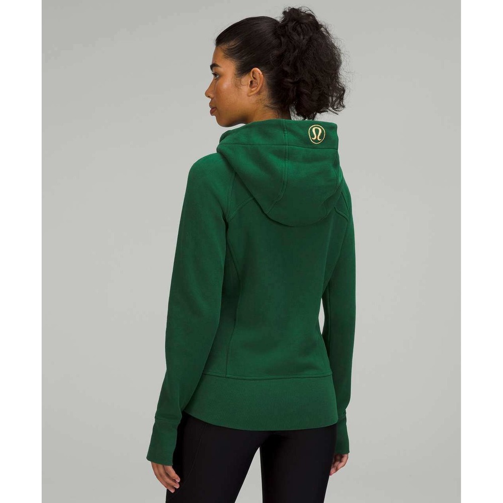 Lululemon Womens Scuba Full Zip Hoodie Gold Zipper Green Size 8 Athleisure